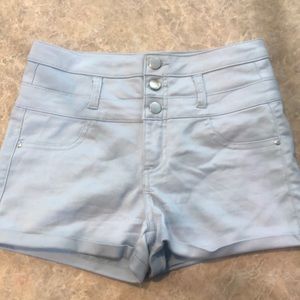Light blue high waisted shorts